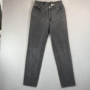 Vintage Levis 501 Jeans Womens 28x32 Black High Rise Made in USA Denim USA 90s